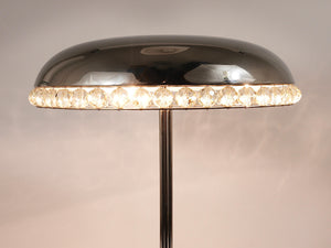 Bakalowits Vienna Nickel & Crystal Mushroom Table Desk Side Lamp, Austria, 1950s