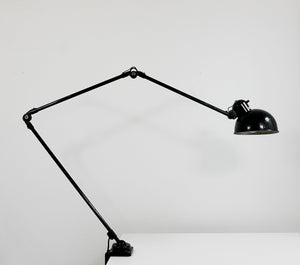 Christian Dell Bauhaus Industrial Table Clamp Wall Lamp, Koranda Austria, 1930s