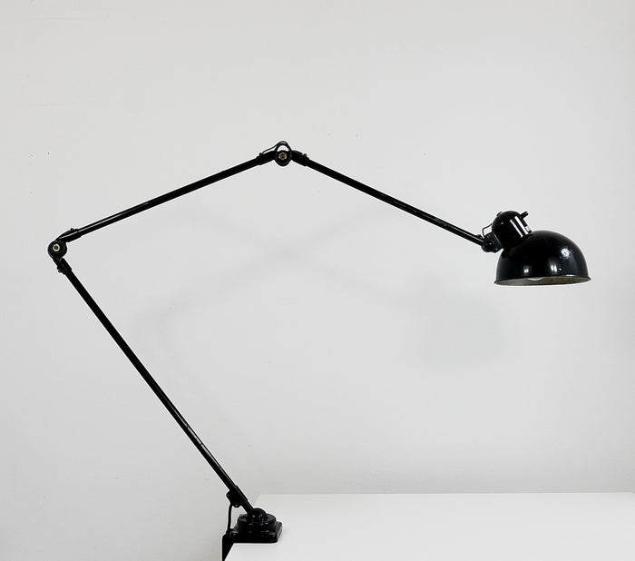 Christian Dell Bauhaus Industrial Table Clamp Wall Lamp, Koranda Austria, 1930s