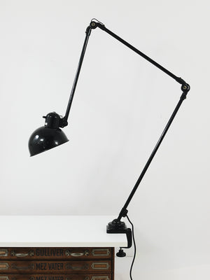 Christian Dell Bauhaus Industrial Table Clamp Wall Lamp, Koranda Austria, 1930s