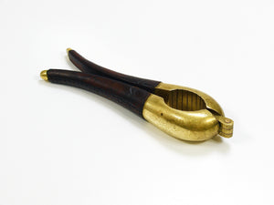 Carl Aubock Vienna Signed Vintage Brass & Leather Nutcracker, Austria, 1950s