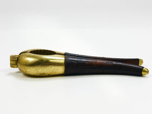 Carl Aubock Vienna Signed Vintage Brass & Leather Nutcracker, Austria, 1950s