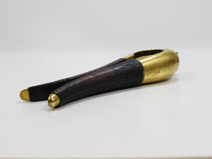 Carl Aubock Vienna Signed Vintage Brass & Leather Nutcracker, Austria, 1950s