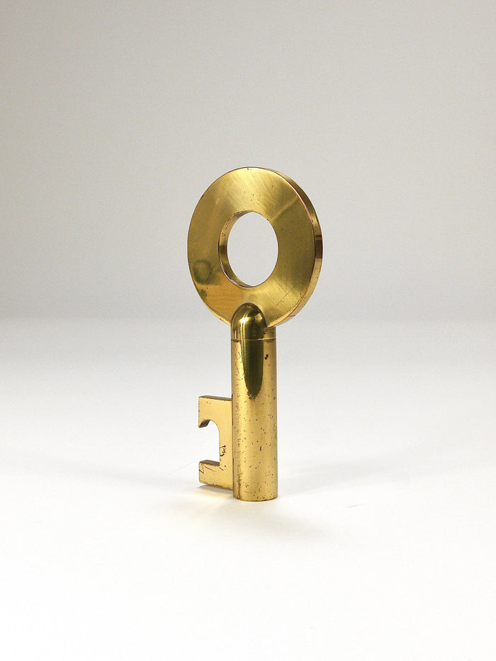 Carl Auböck Modern Key Large Brass Cork Screw, Bottle Opener, Austria, 1950s