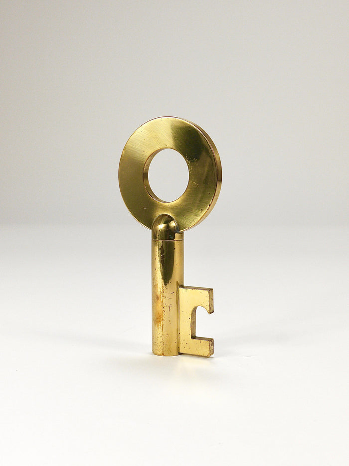 Carl Auböck Modern Key Large Brass Cork Screw, Bottle Opener, Austria, 1950s