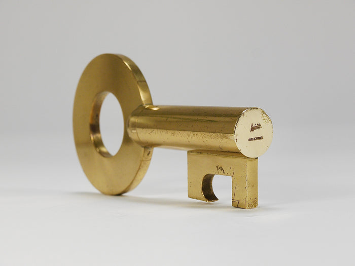 Carl Auböck Modern Key Large Brass Cork Screw, Bottle Opener, Austria, 1950s