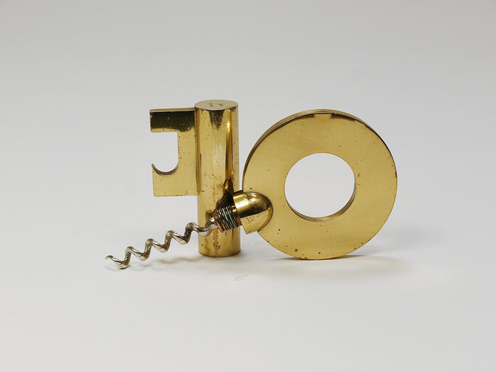 Carl Auböck Modern Key Large Brass Cork Screw, Bottle Opener, Austria, 1950s