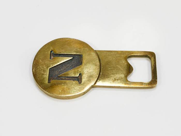 Carl Auböck Letter „N" Initials Brass Bottle Opener #4919, Vienna, 1960s