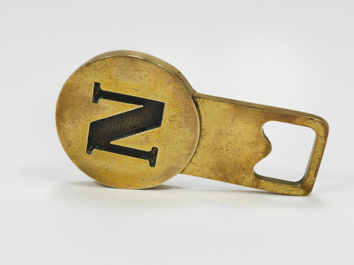 Carl Auböck Letter „N" Initials Brass Bottle Opener #4919, Vienna, 1960s