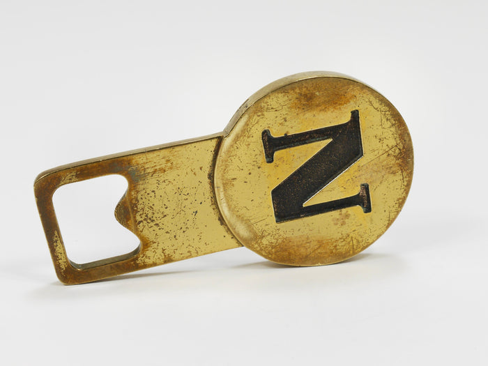 Carl Auböck Letter „N" Initials Brass Bottle Opener #4919, Vienna, 1960s