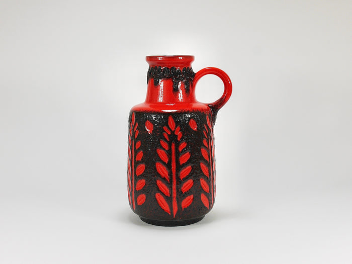 Tall Fat Lava Art Pottery Floor Vase by Scheurich, Western Germany, 1970s