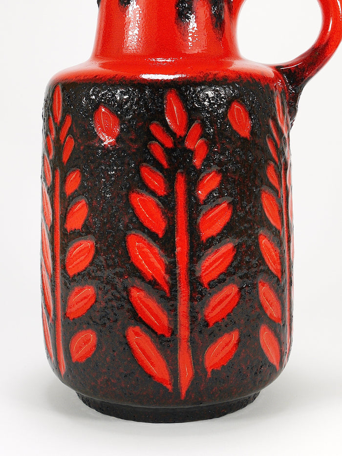 Tall Fat Lava Art Pottery Floor Vase by Scheurich, Western Germany, 1970s