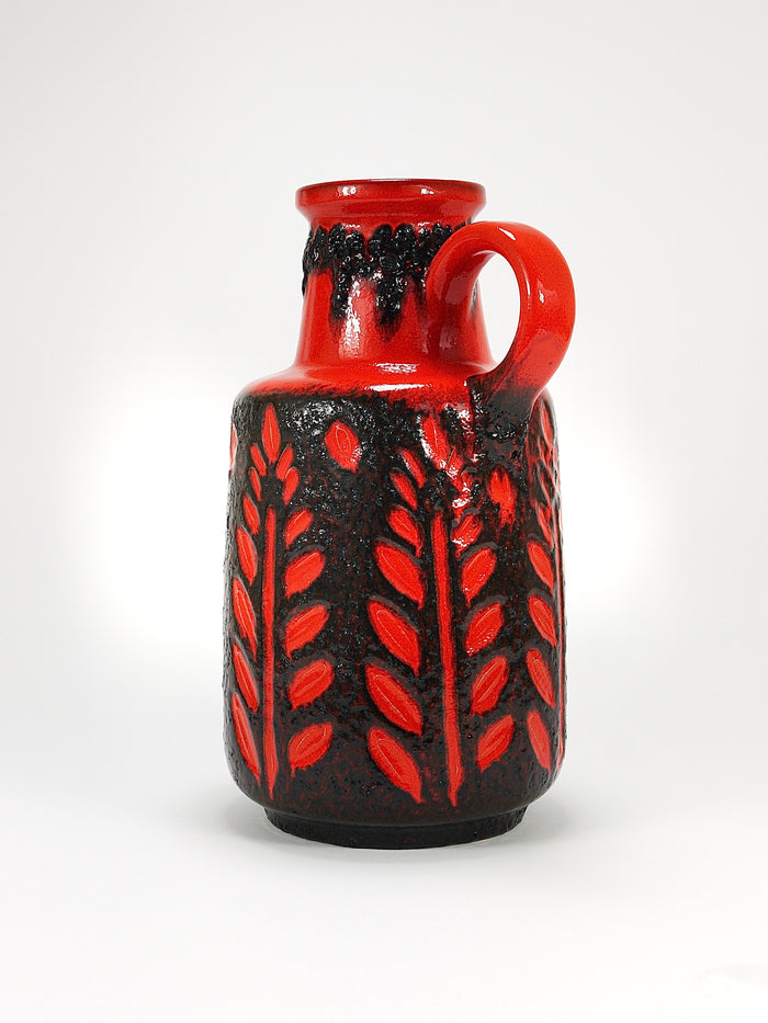 Tall Fat Lava Art Pottery Floor Vase by Scheurich, Western Germany, 1970s