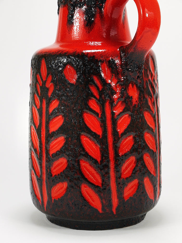 Tall Fat Lava Art Pottery Floor Vase by Scheurich, Western Germany, 1970s