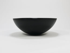 Riedel x Mesa Design Large Black Centerpiece Glass Bowl, Post-Modern Italy, 1980