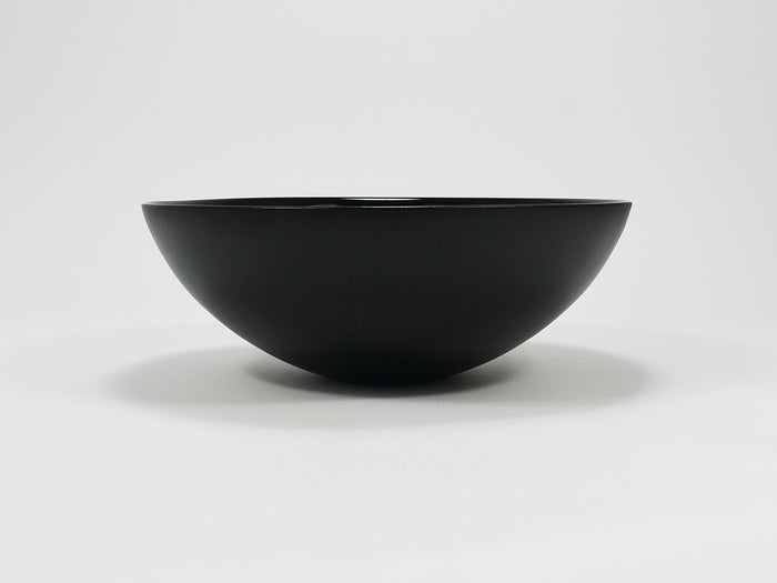 Riedel x Mesa Design Large Black Centerpiece Glass Bowl, Post-Modern Italy, 1980