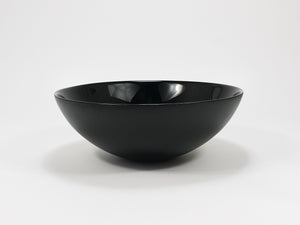 Riedel x Mesa Design Large Black Centerpiece Glass Bowl, Post-Modern Italy, 1980