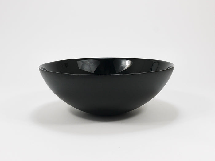 Riedel x Mesa Design Large Black Centerpiece Glass Bowl, Post-Modern Italy, 1980