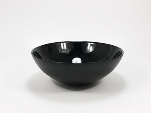 Riedel x Mesa Design Large Black Centerpiece Glass Bowl, Post-Modern Italy, 1980