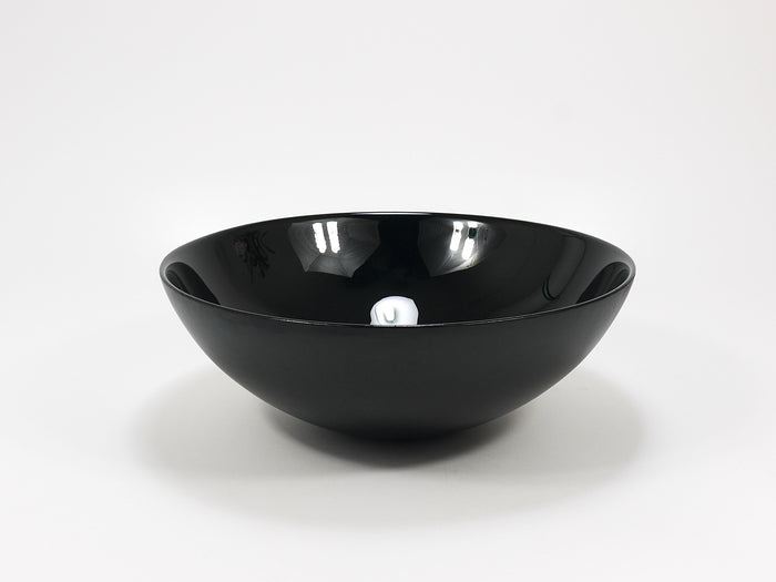 Riedel x Mesa Design Large Black Centerpiece Glass Bowl, Post-Modern Italy, 1980