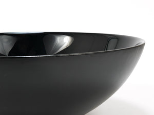 Riedel x Mesa Design Large Black Centerpiece Glass Bowl, Post-Modern Italy, 1980