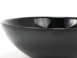 Riedel x Mesa Design Large Black Centerpiece Glass Bowl, Post-Modern Italy, 1980