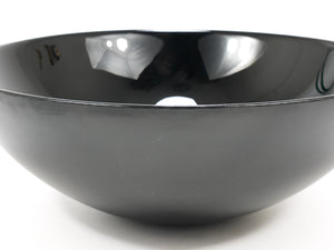 Riedel x Mesa Design Large Black Centerpiece Glass Bowl, Post-Modern Italy, 1980