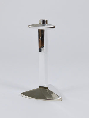 Bougeoir postmoderne en argent et cristal Riedel x Mesa, Italie, 1980