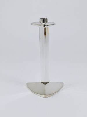 Bougeoir postmoderne en argent et cristal Riedel x Mesa, Italie, 1980