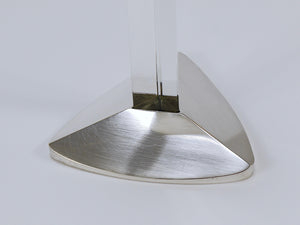 Bougeoir postmoderne en argent et cristal Riedel x Mesa, Italie, 1980