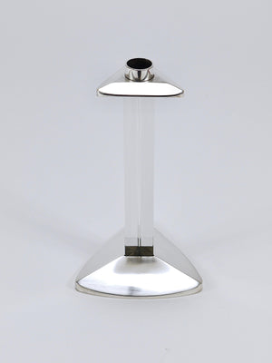 Bougeoir postmoderne en argent et cristal Riedel x Mesa, Italie, 1980