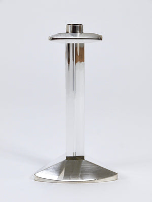 Bougeoir postmoderne en argent et cristal Riedel x Mesa, Italie, 1980