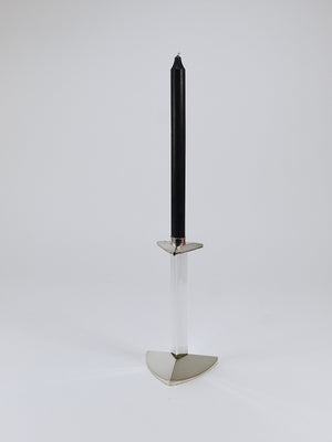Bougeoir postmoderne en argent et cristal Riedel x Mesa, Italie, 1980