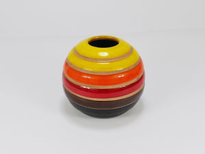 Aldo Londi Bitossi Striped Mid-Century Ceramic Ball Vase, Italy, 1960s