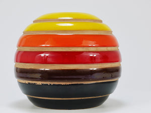 Aldo Londi Bitossi Striped Mid-Century Ceramic Ball Vase, Italy, 1960s
