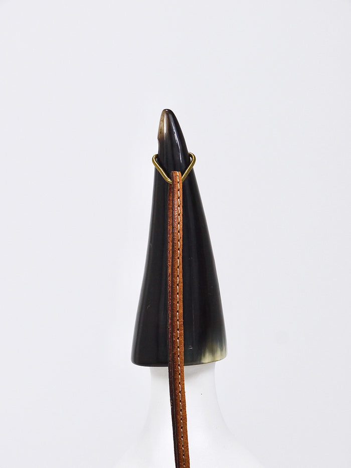 Carl Auböck Vienna Bottle Stopper, Horn, Leather, Cork, MidCentury Austria, 1950