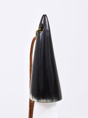 Bouchon de bouteille Carl Auböck Vienne, corne, cuir, liège, Mid-Century Autriche, 1950