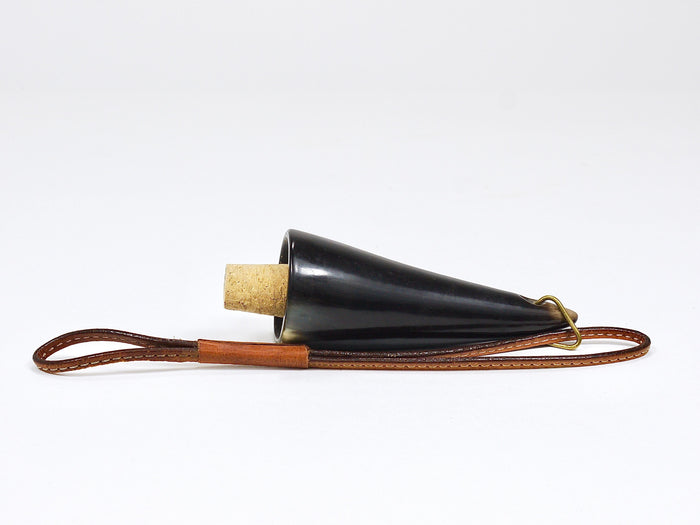 Carl Auböck Vienna Bottle Stopper, Horn, Leather, Cork, MidCentury Austria, 1950