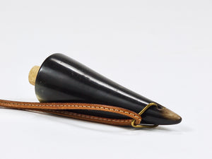 Bouchon de bouteille Carl Auböck Vienne, corne, cuir, liège, Mid-Century Autriche, 1950