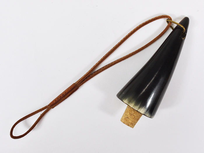 Carl Auböck Vienna Bottle Stopper, Horn, Leather, Cork, MidCentury Austria, 1950