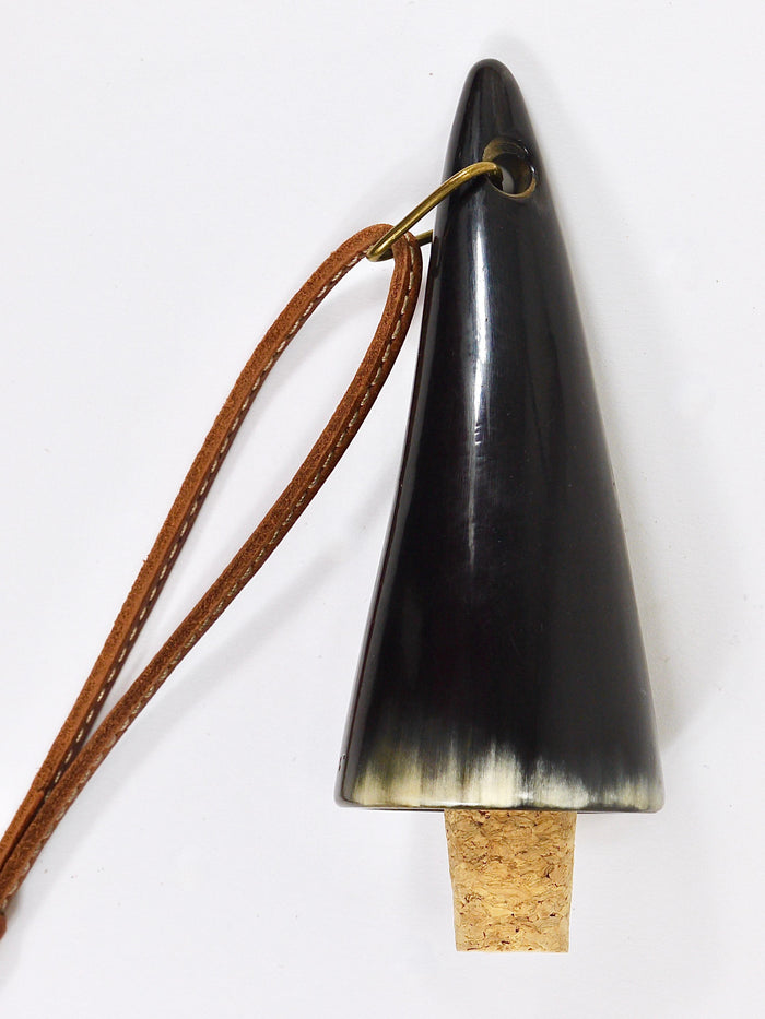 Carl Auböck Vienna Bottle Stopper, Horn, Leather, Cork, MidCentury Austria, 1950