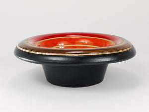 Aldo Londi Bitossi Striped Mid-Century Ceramic Centerpiece Bowl, Italy, 1960s