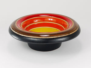 Aldo Londi Bitossi Striped Mid-Century Ceramic Centerpiece Bowl, Italy, 1960s