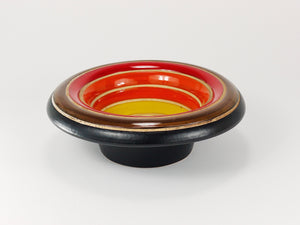 Aldo Londi Bitossi Striped Mid-Century Ceramic Centerpiece Bowl, Italy, 1960s