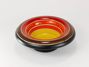 Aldo Londi Bitossi Striped Mid-Century Ceramic Centerpiece Bowl, Italy, 1960s