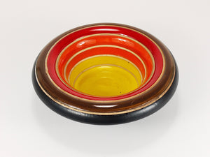Aldo Londi Bitossi Striped Mid-Century Ceramic Centerpiece Bowl, Italy, 1960s