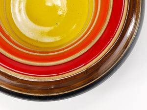 Aldo Londi Bitossi Striped Mid-Century Ceramic Centerpiece Bowl, Italy, 1960s
