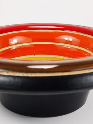 Aldo Londi Bitossi Striped Mid-Century Ceramic Centerpiece Bowl, Italy, 1960s