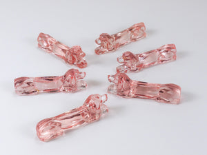 12 French Art Deco Dachshund Basset Hound Knife Rests, Rosé Glass, France, 1930s