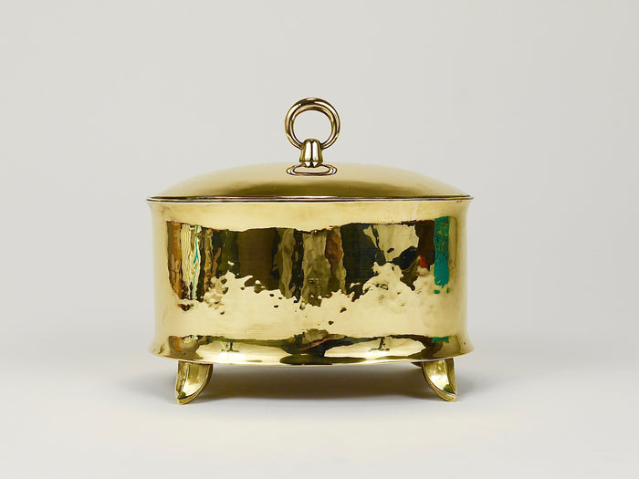 Otto Prutscher Art Nouveau Brass Box Bowl With Lid, Melzer & Neuhardt, 1920s